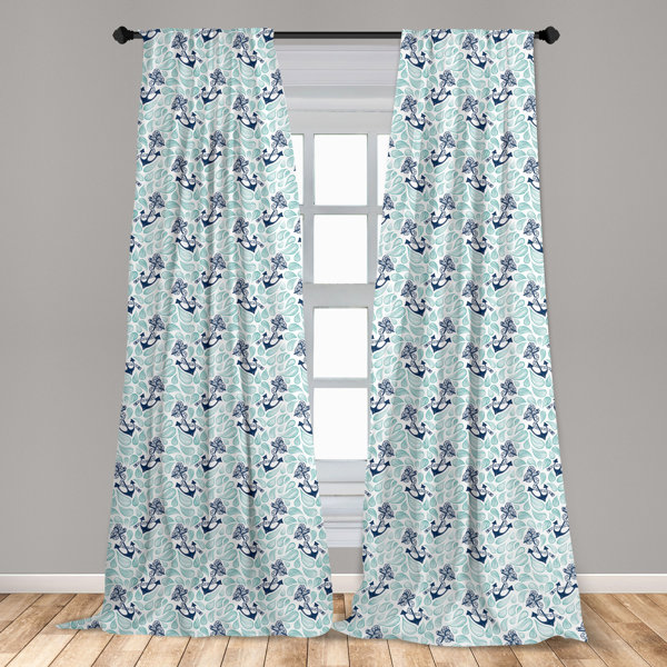 East Urban Home Anchor Curtains, Abstract Water Droplets Anchors with